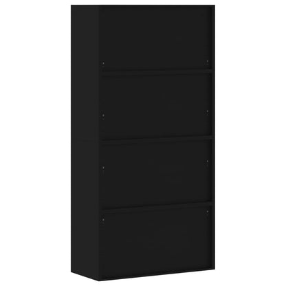 Aktenschrank Schwarz 90x40x220 cm Stahl