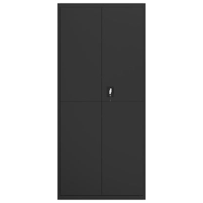 Aktenschrank Schwarz 90x40x240 cm Stahl