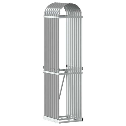 Kaminholzunterstand Hellgrau 40x45x170 cm Verzinkter Stahl