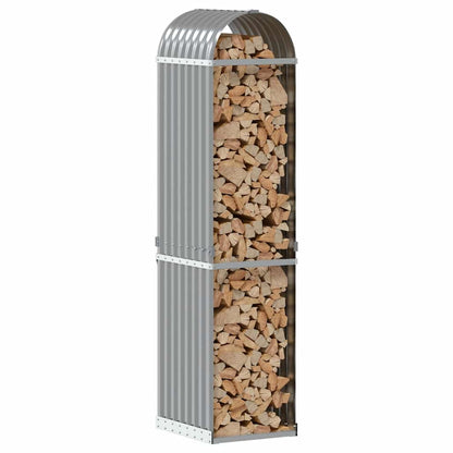 Kaminholzunterstand Hellgrau 40x45x170 cm Verzinkter Stahl