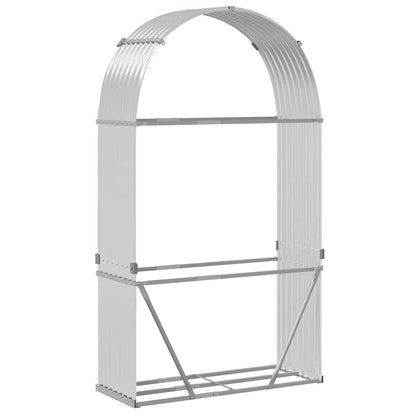 Kaminholzunterstand Silbern 120x45x210 cm Verzinkter Stahl