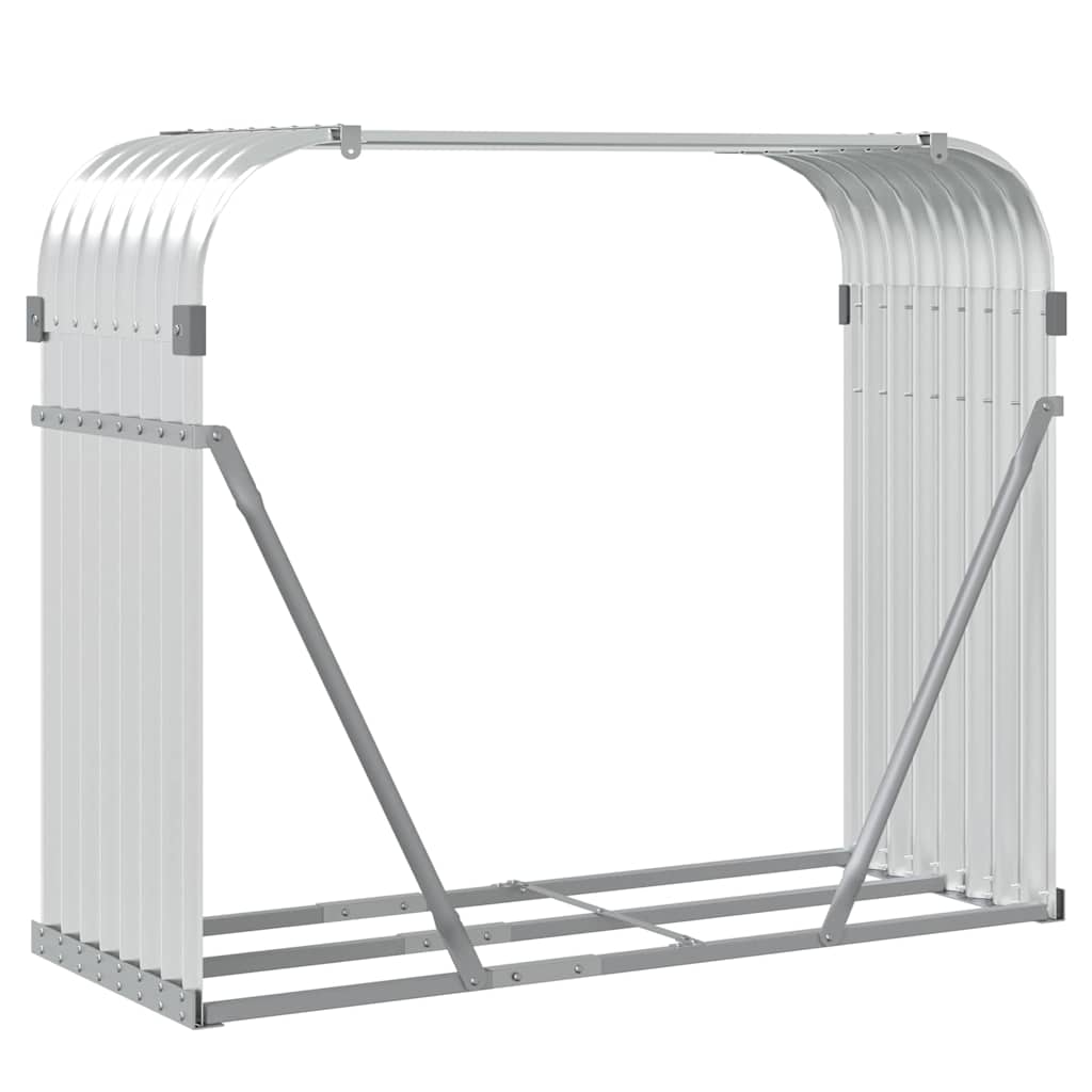 Kaminholzunterstand Silbern 120x45x100 cm Verzinkter Stahl