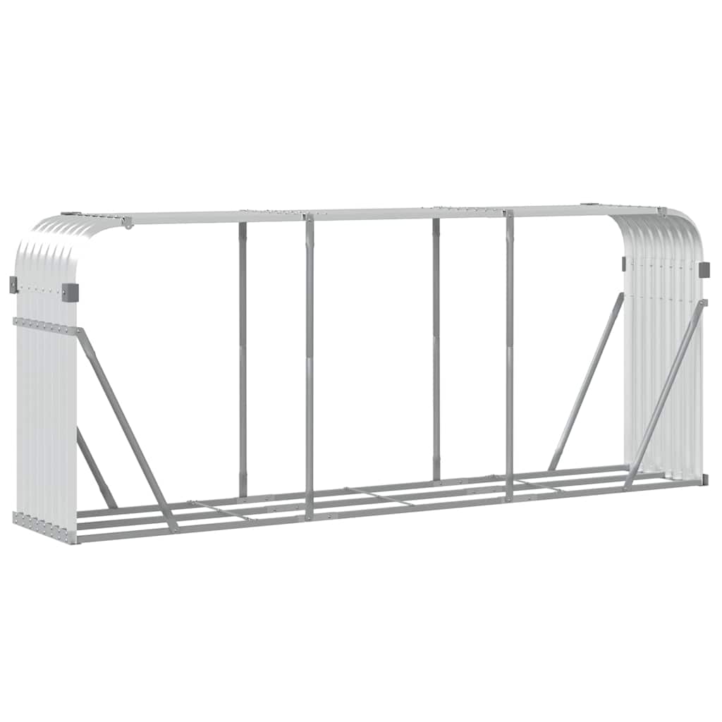 Kaminholzunterstand Silbern 234x45x100 cm Verzinkter Stahl