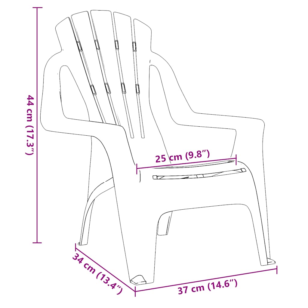 Kinder-Gartenstühle 2 Stk. Blau 37x34x44 cm PP Holzoptik