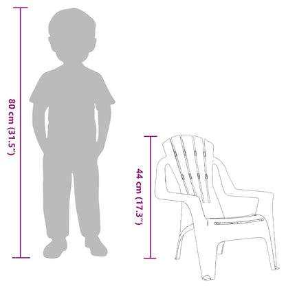 Kinder-Gartenstühle 2 Stk. Blau 37x34x44 cm PP Holzoptik