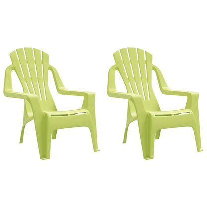 Kinder-Gartenstühle 2 Stk. Grün 37x34x44 cm PP Holzoptik