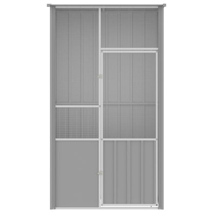 Voliere Grau 115x78x200 cm Verzinkter Stahl