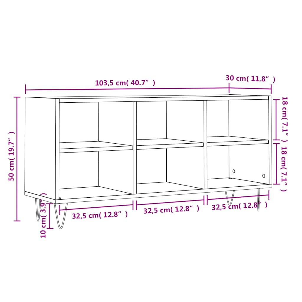 TV-Schrank Weiß 103,5x30x50 cm Holzwerkstoff