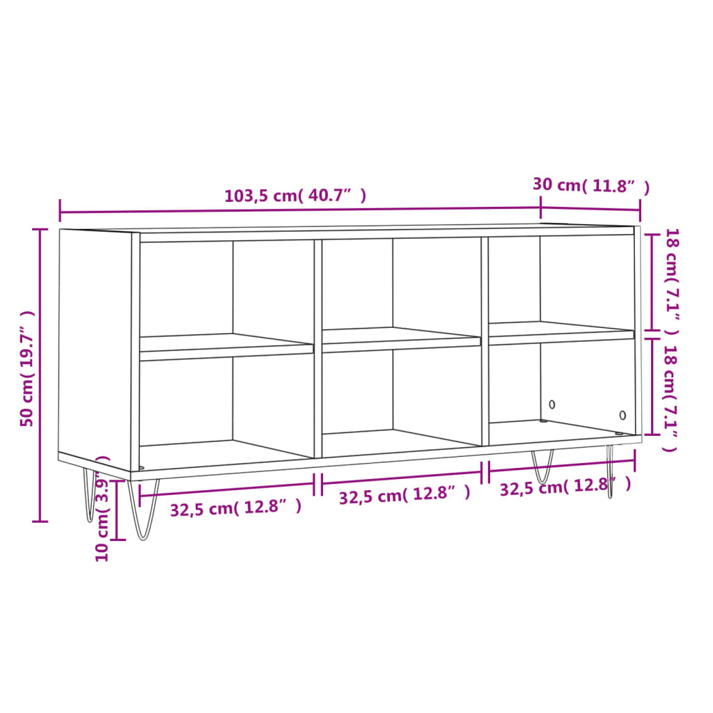 TV-Schrank Sonoma-Eiche 103,5x30x50 cm Holzwerkstoff