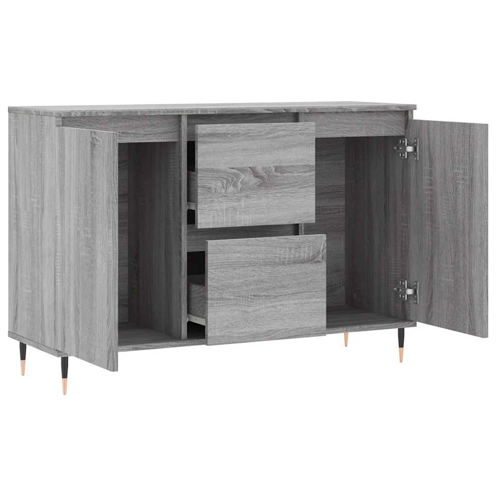 Sideboard Grau Sonoma 101,5x35x70 cm Holzwerkstoff