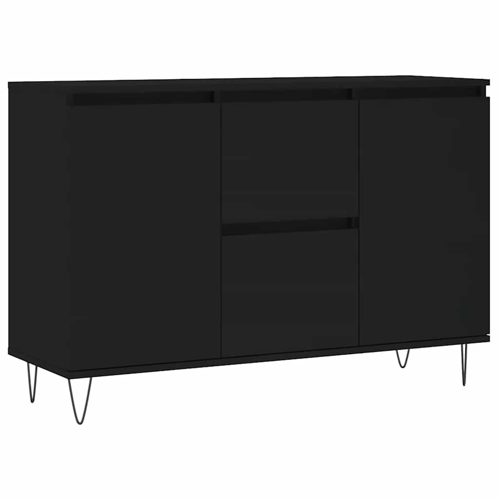 Sideboard Schwarz 101,5x35x70 cm Holzwerkstoff