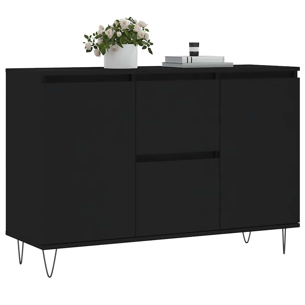 Sideboard Schwarz 101,5x35x70 cm Holzwerkstoff
