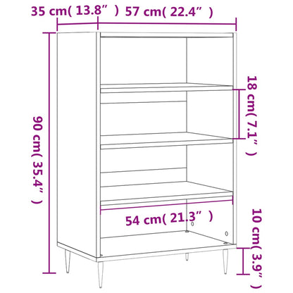 Highboard Betongrau 57x35x90 cm Holzwerkstoff
