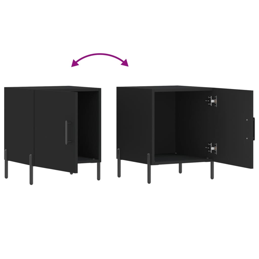 Nachttische 2 Stk. Schwarz 40x40x50 cm Holzwerkstoff