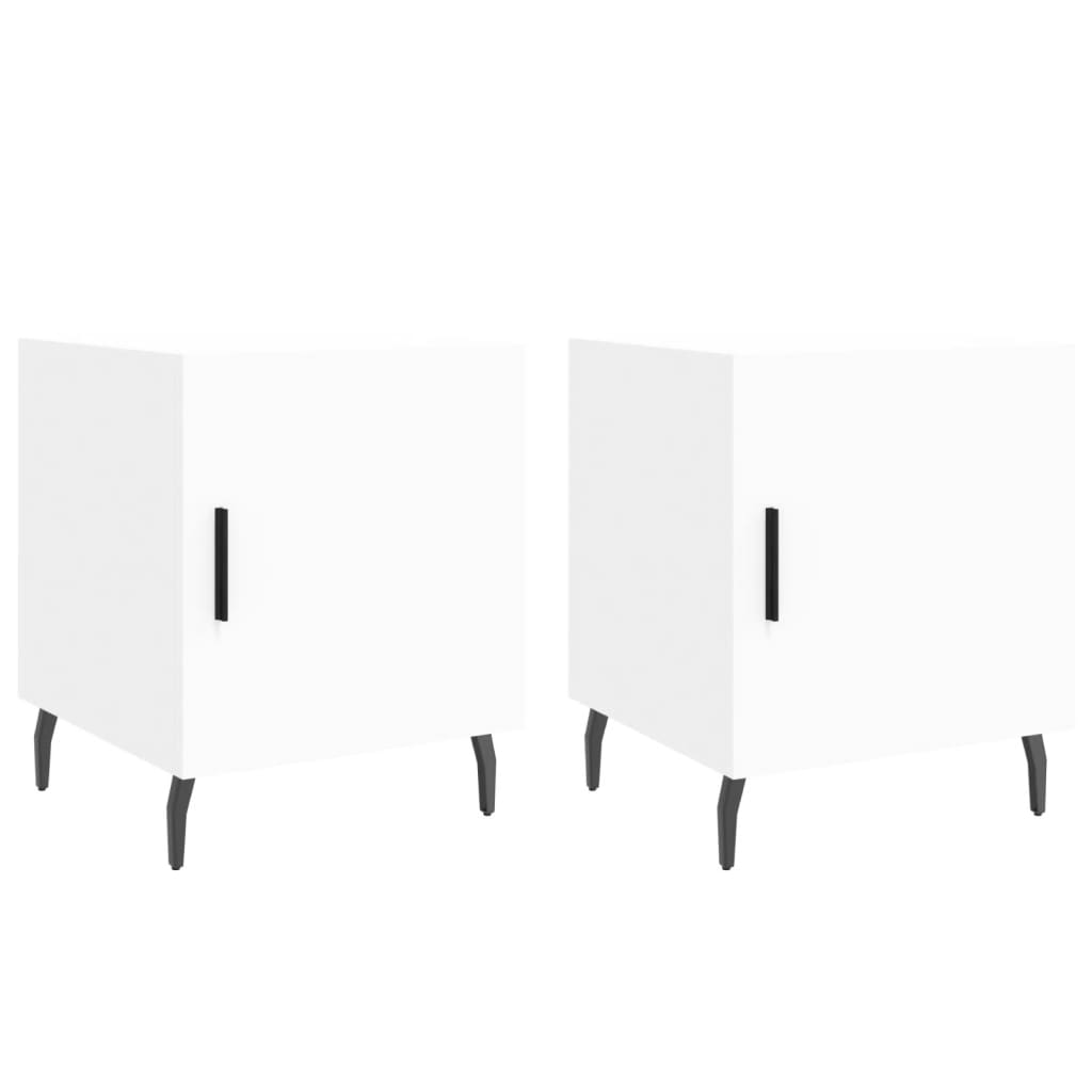 Nachttische 2 Stk. Weiß 40x40x50 cm Holzwerkstoff