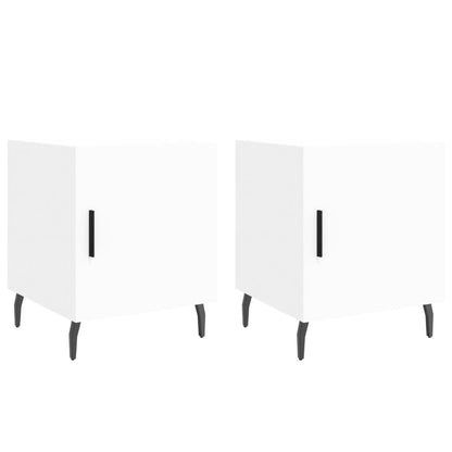 Nachttische 2 Stk. Weiß 40x40x50 cm Holzwerkstoff