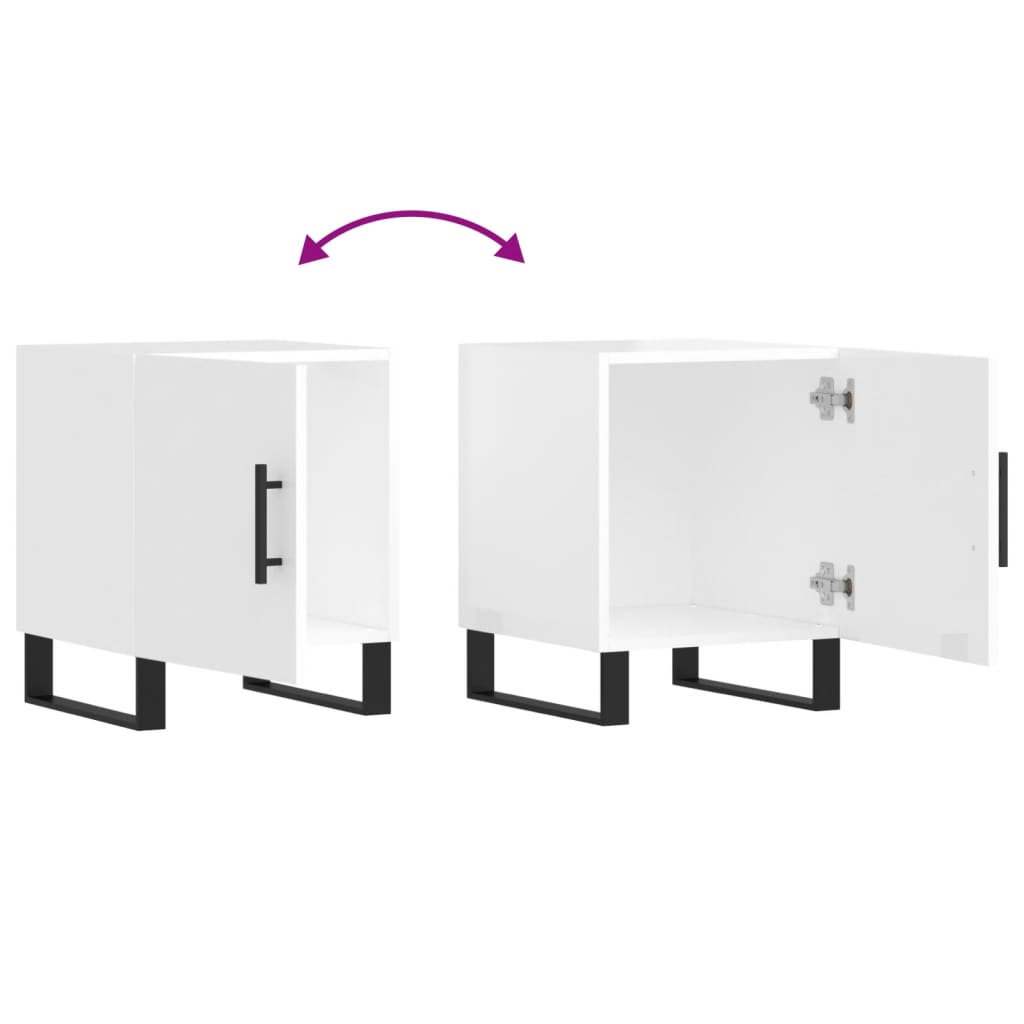 Nachttisch Hochglanz-Weiß 40x40x50 cm Holzwerkstoff