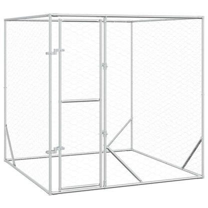 Outdoor-Hundezwinger Silbern 2x2x2 m Verzinkter Stahl