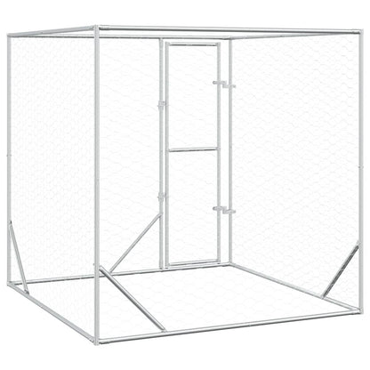 Outdoor-Hundezwinger Silbern 2x2x2 m Verzinkter Stahl