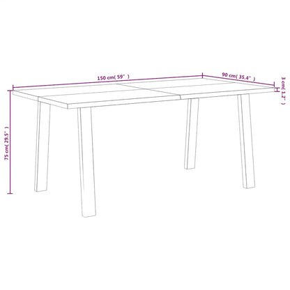 Esstisch 150x90x75 cm Massivholz Akazie