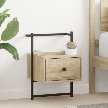 Wand-Nachttische 2 Stk. Sonoma-Eiche 35x30x51 cm Holzwerkstoff