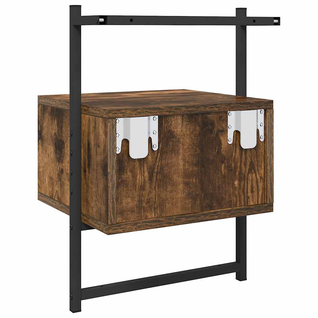 Wand-Nachttische 2 Stk. Räuchereiche 35x30x51 cm Holzwerkstoff