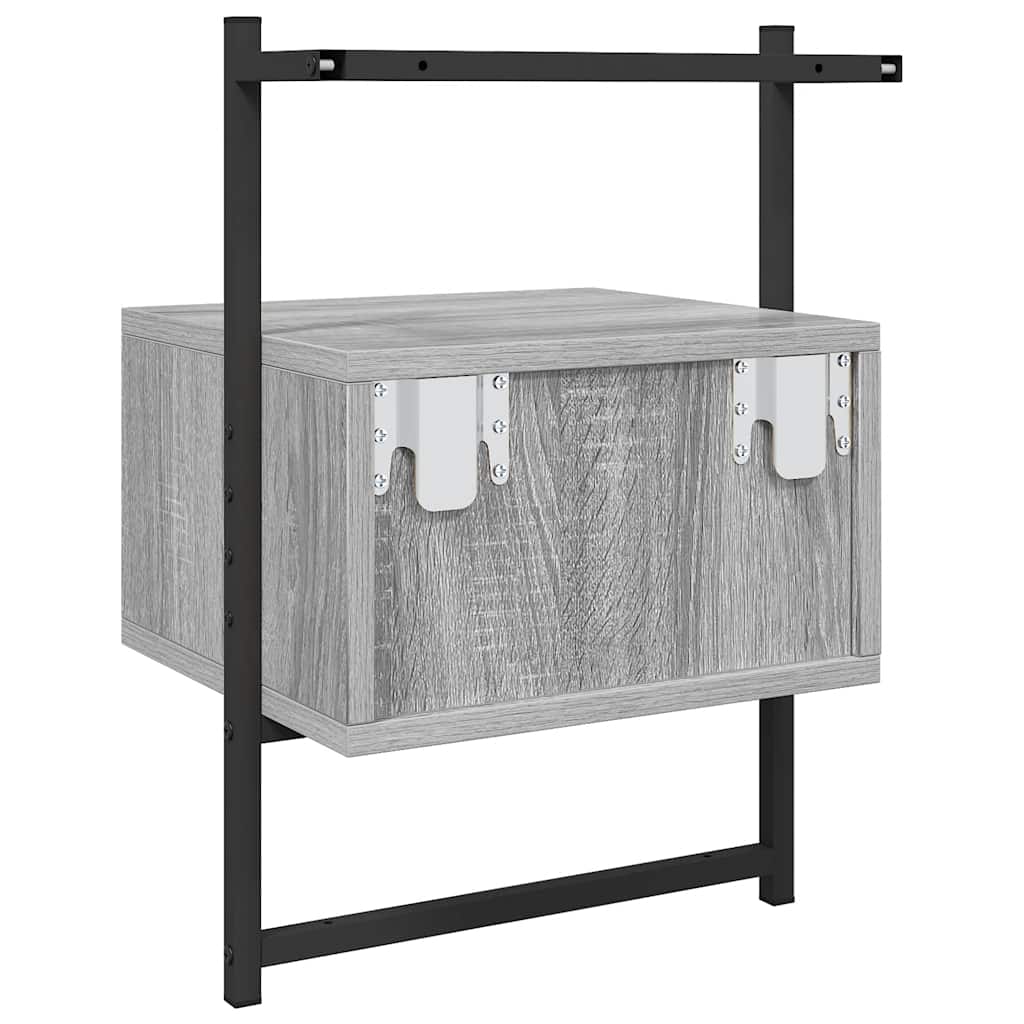 Wand-Nachttisch Grau Sonoma 35x30x51 cm Holzwerkstoff