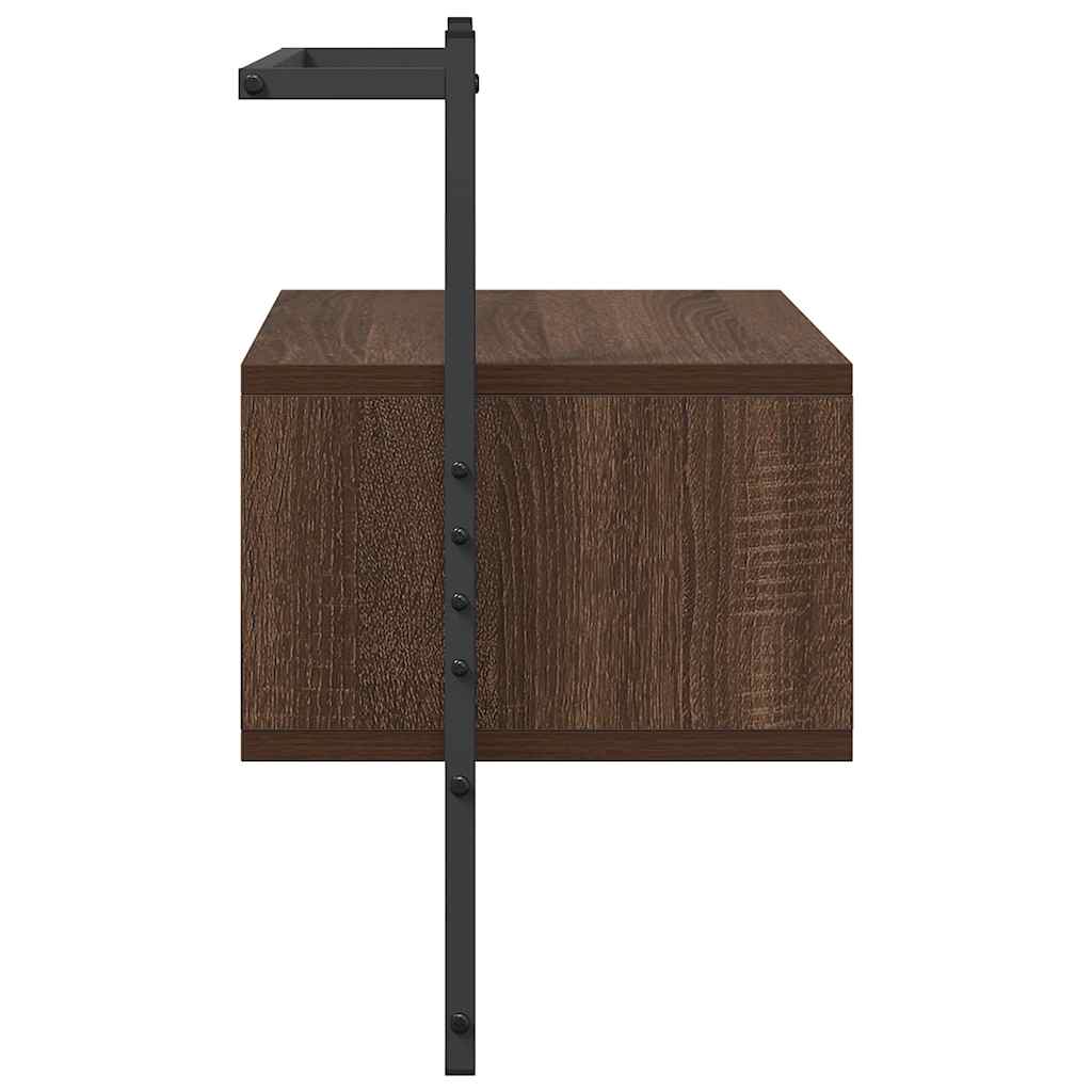 Wand-Nachttische 2 Stk. Braun Eiche 35x30x51 cm Holzwerkstoff