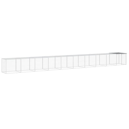 Hühnerkäfig mit Dach Hellgrau 1003x98x90 cm Verzinkter Stahl