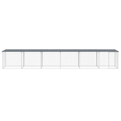 Hühnerkäfig mit Dach Anthrazit 603x98x90 cm Verzinkter Stahl