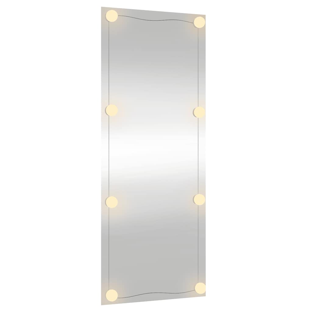 Wandspiegel mit LED-Leuchten 40x100 cm Glas Rechteckig