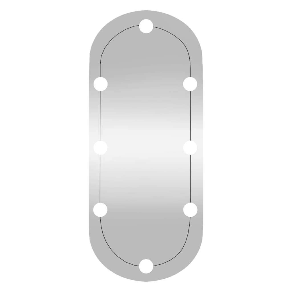 Wandspiegel mit LED-Leuchten 30x70 cm Glas Oval