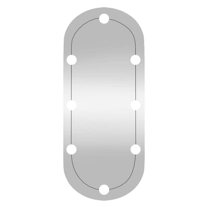 Wandspiegel mit LED-Leuchten 30x70 cm Glas Oval