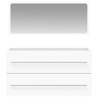 Badschrank mit Spiegel Weiß Holzwerkstoff