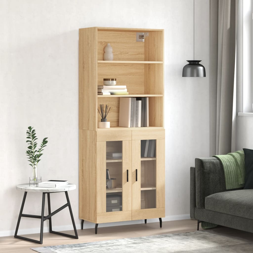 Highboard Sonoma-Eiche 69,5x34x180 cm Holzwerkstoff