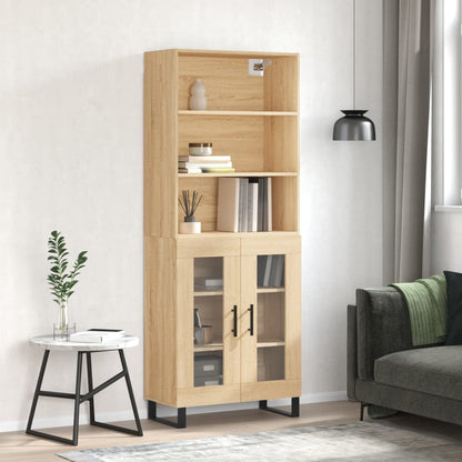 Highboard Sonoma-Eiche 69,5x34x180 cm Holzwerkstoff