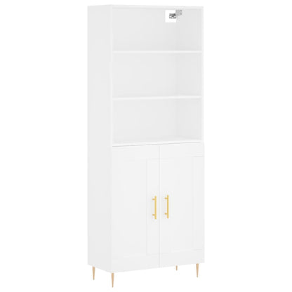 Highboard Weiß 69,5x34x180 cm Holzwerkstoff