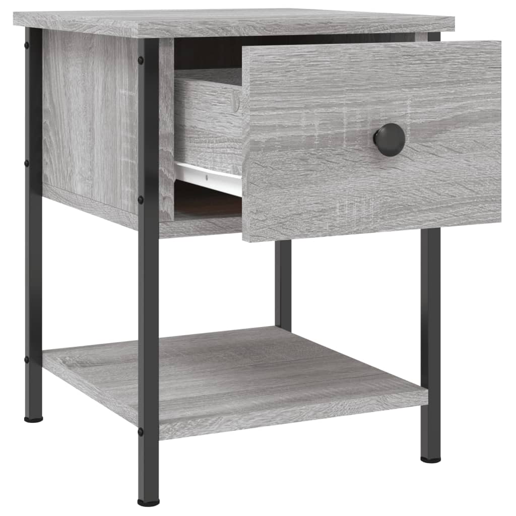 Nachttische 2 Stk. Grau Sonoma 34x35,5x45 cm Holzwerkstoff