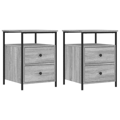 Nachttische 2 Stk. Grau Sonoma 44x45x60 cm Holzwerkstoff