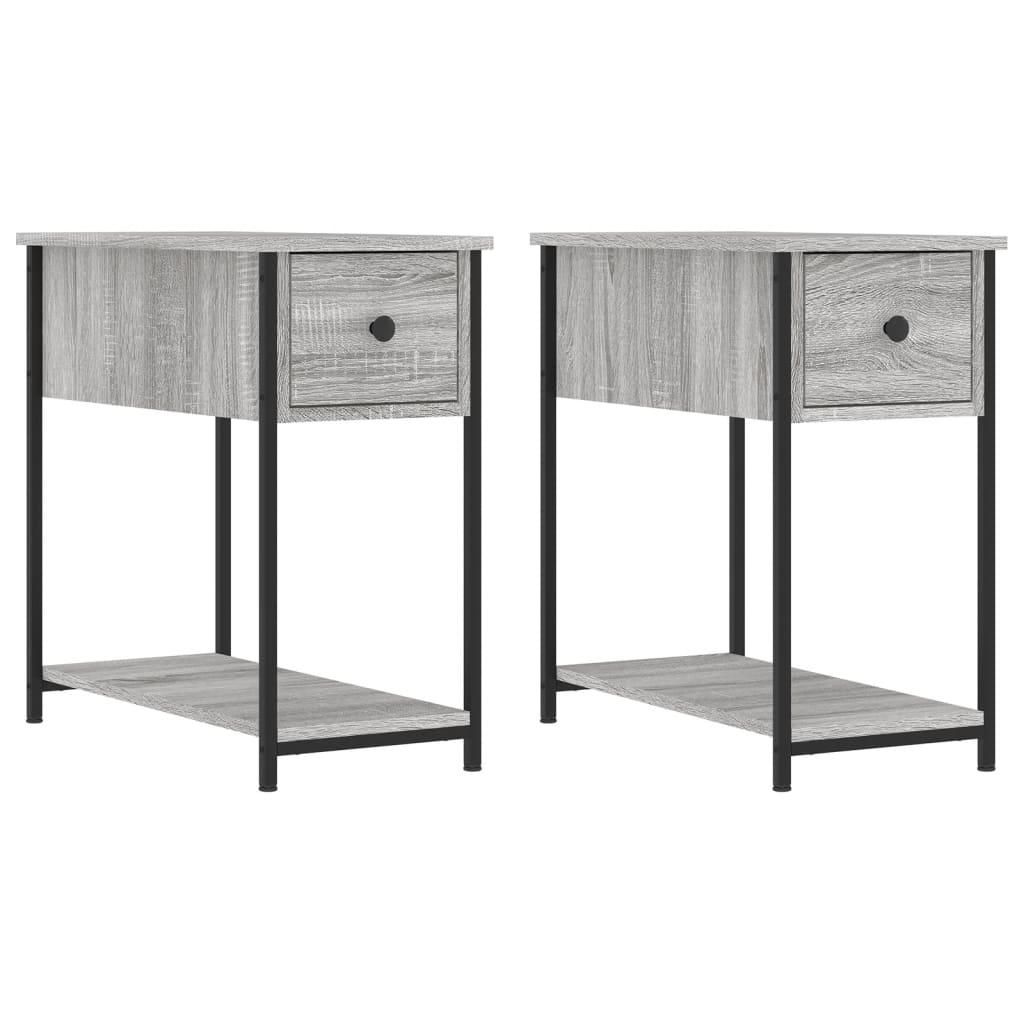 Nachttische 2 Stk. Grau Sonoma 30x60x60 cm Holzwerkstoff
