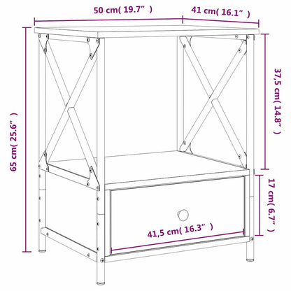 Nachttische 2 Stk. Grau Sonoma 50x41x65 cm Holzwerkstoff