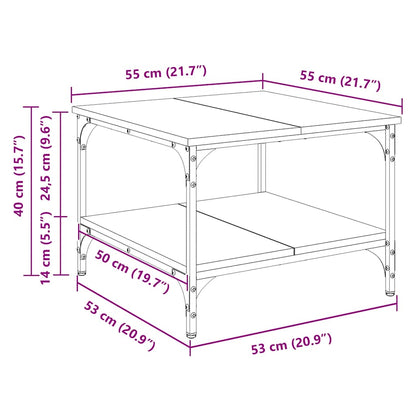 Couchtisch Grau Sonoma 55x55x40 cm Holzwerkstoff