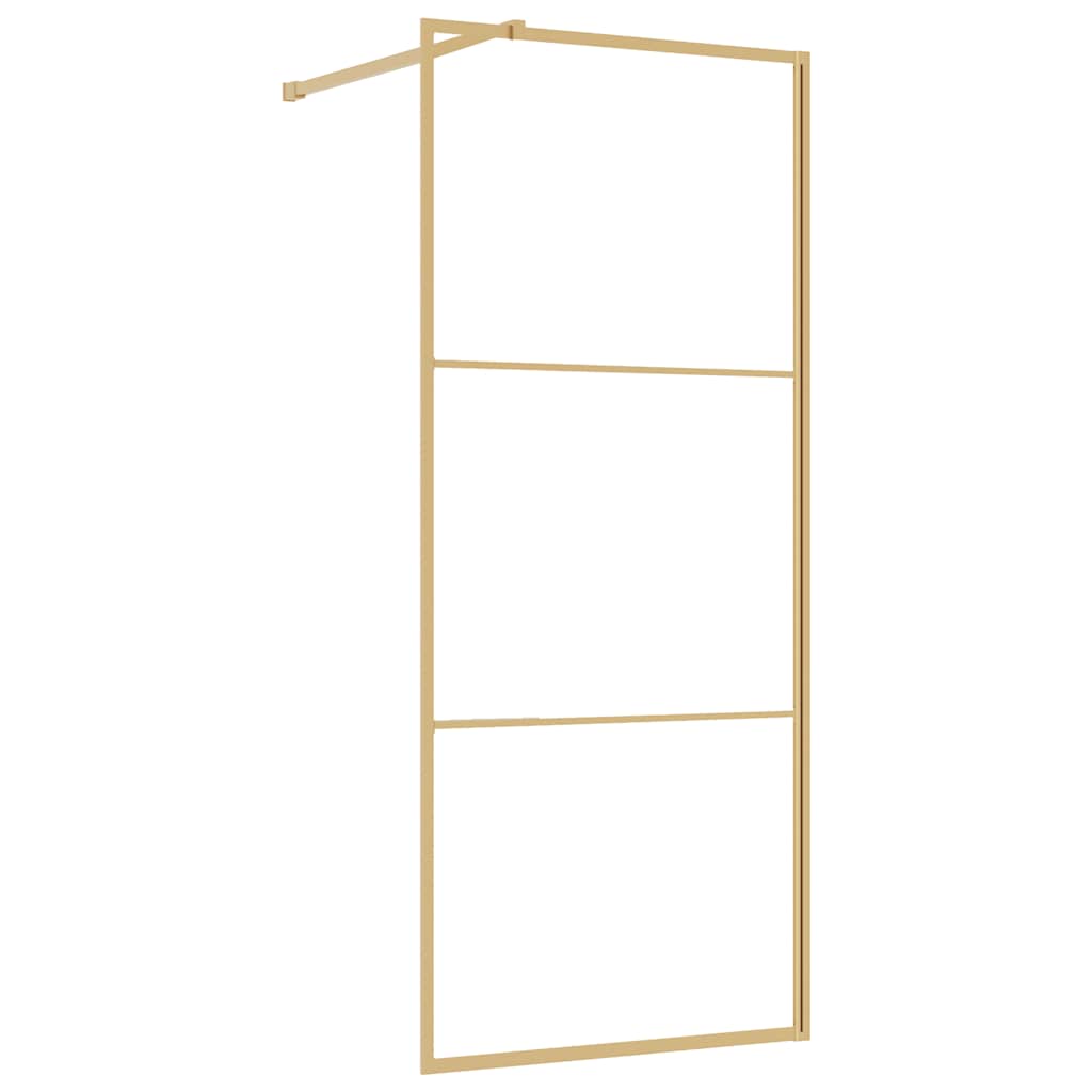 Duschwand für Begehbare Dusche mit ESG Klarglas Golden 80x195cm