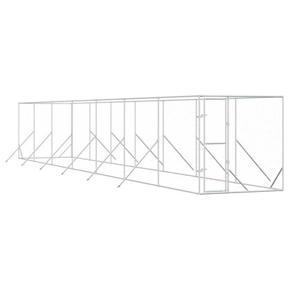 Outdoor-Hundezwinger Silbern 2x14x2 m Verzinkter Stahl