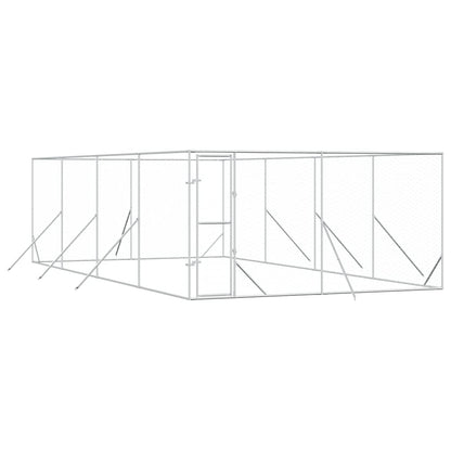 Outdoor-Hundezwinger Silbern 4x8x2 m Verzinkter Stahl