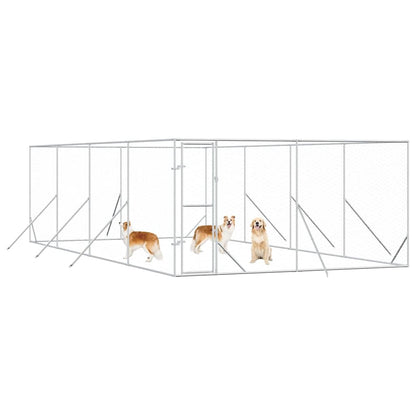 Outdoor-Hundezwinger Silbern 4x8x2 m Verzinkter Stahl