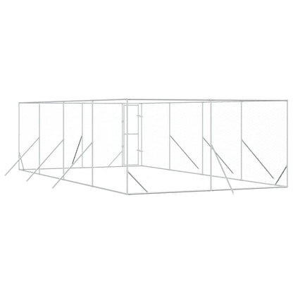 Outdoor-Hundezwinger Silbern 4x8x2 m Verzinkter Stahl