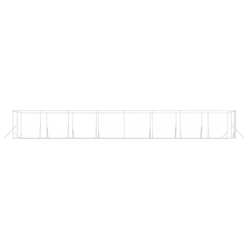 Outdoor-Hundezwinger Silbern 4x16x2 m Verzinkter Stahl