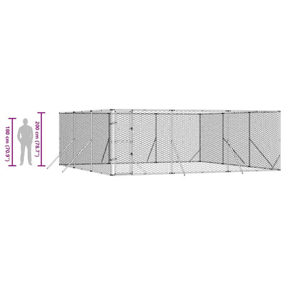Outdoor-Hundezwinger Silbern 6x6x2 m Verzinkter Stahl