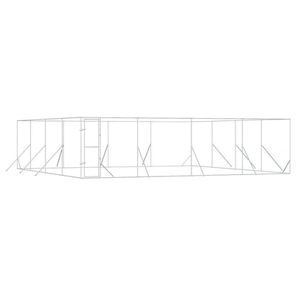 Outdoor-Hundezwinger Silbern 8x8x2 m Verzinkter Stahl